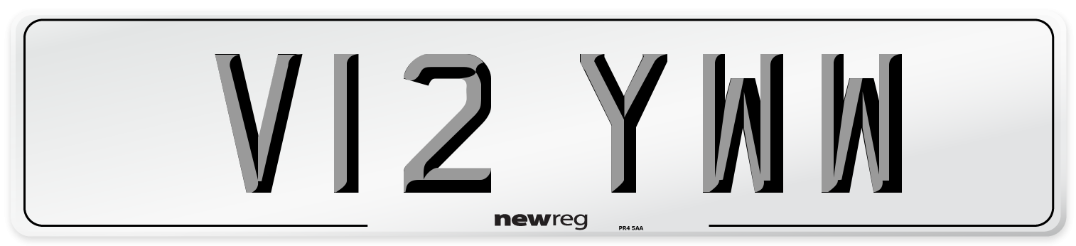 V12 YWW Number Plate from New Reg